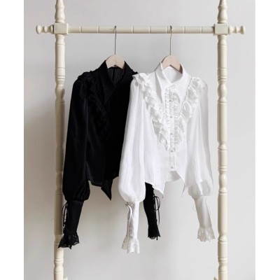 With Puji Charlotte Lantern Sleeve Blouse(Leftovers/2 Colours/Full Payment Without Shipping)